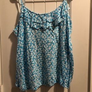 Floral top with adjustable straps